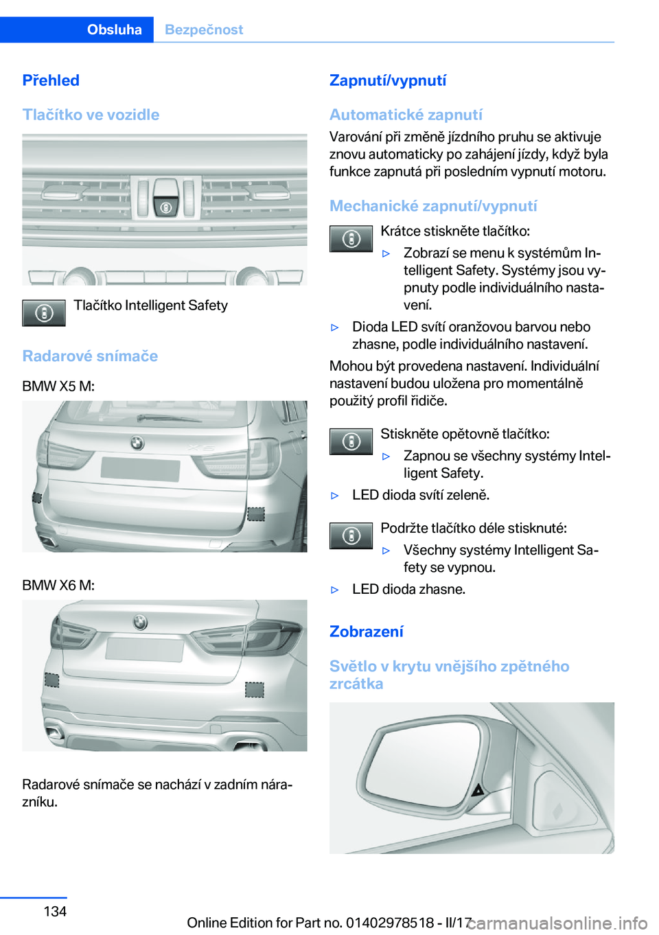 BMW X6 M 2017  Návod na použití (in Czech) �P�e�h�l�e�d
�T�l�a�č�