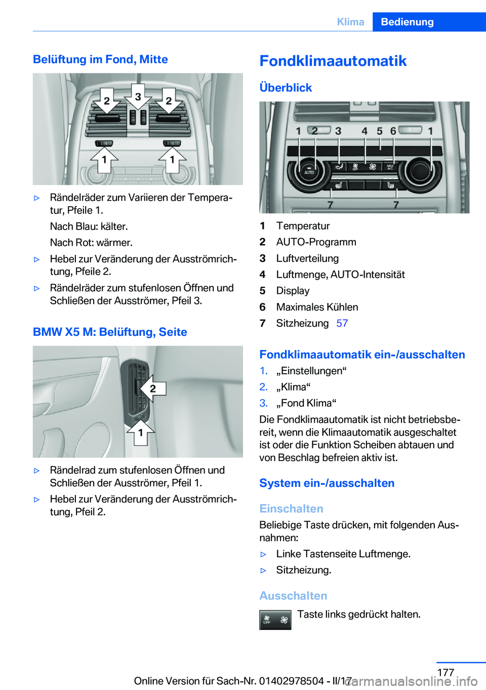 BMW X6 M 2017  Betriebsanleitungen (in German) �B�e�l�