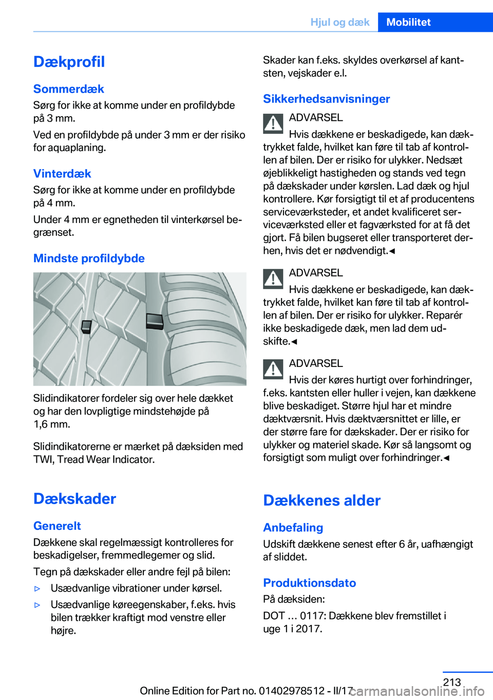BMW X6 M 2017  InstruktionsbØger (in Danish) �D�æ�k�p�r�o�f�i�l�S�o�m�m�e�r�d�æ�k
�S�