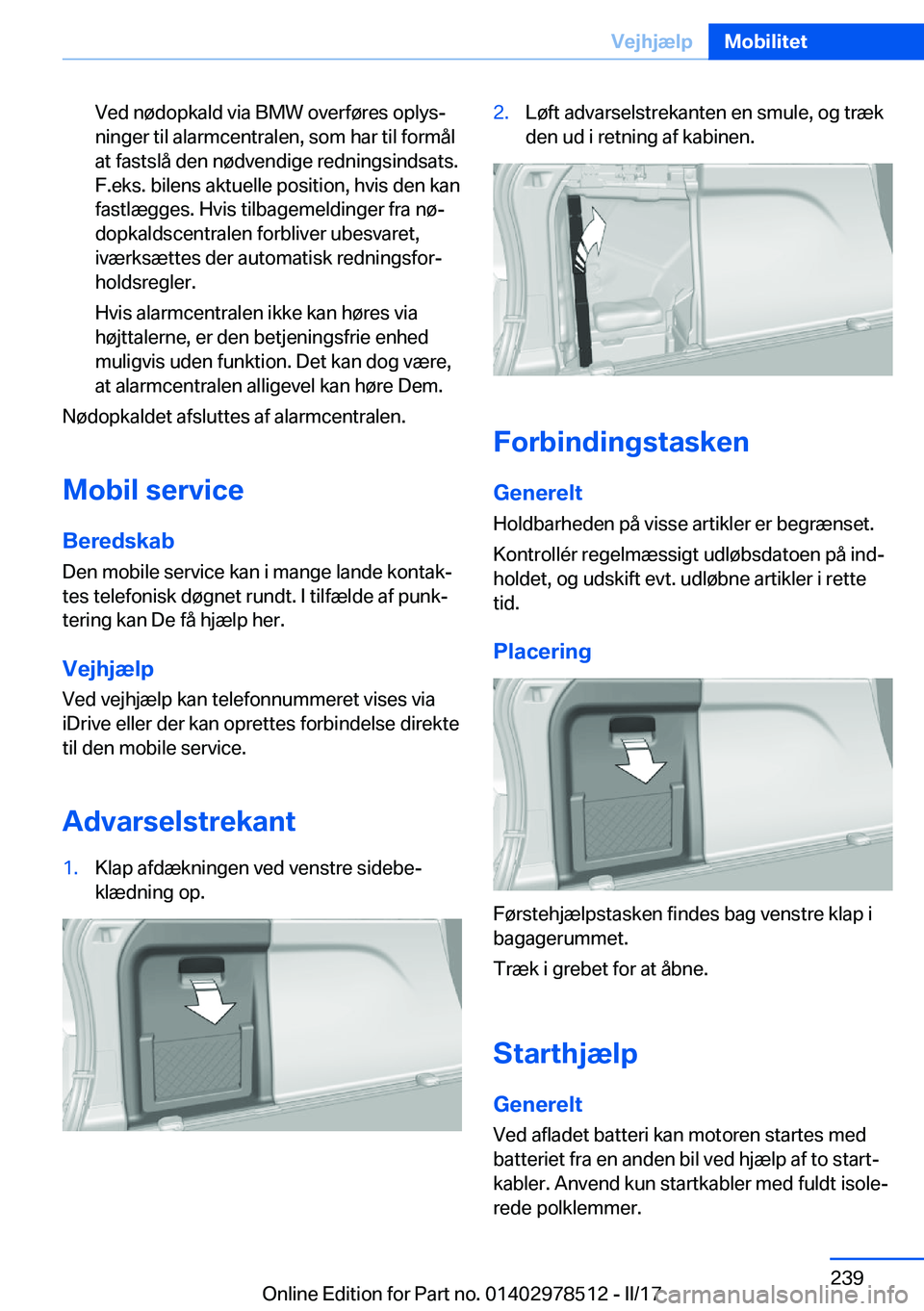 BMW X6 M 2017  InstruktionsbØger (in Danish) �V�e�d� �n�