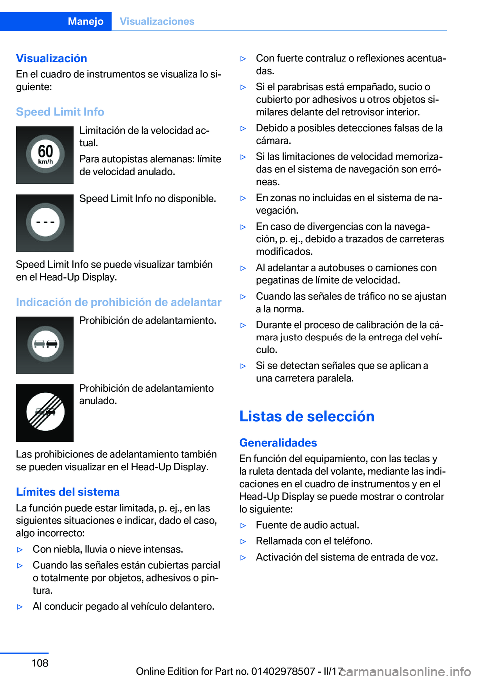 BMW X6 M 2017  Manuales de Empleo (in Spanish) �V�i�s�u�a�l�i�z�a�c�i�