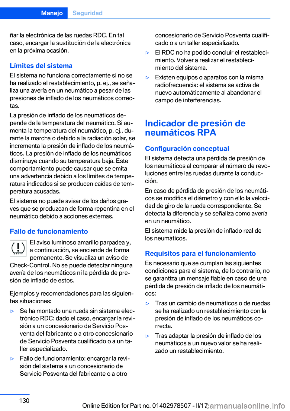 BMW X6 M 2017  Manuales de Empleo (in Spanish) �ñ�a�r� �l�a� �e�l�e�c�t�r�
