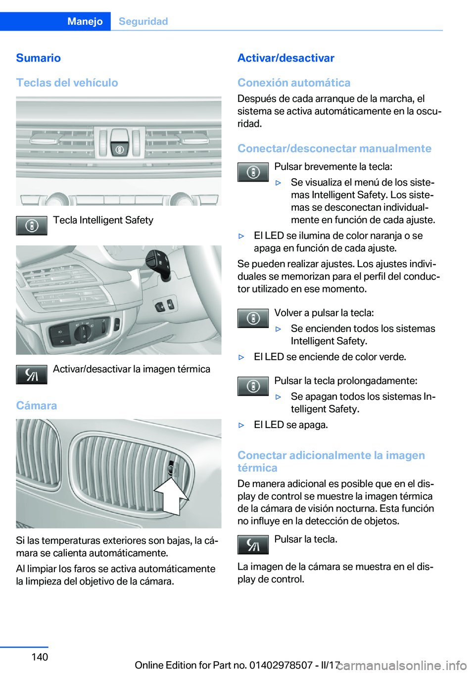BMW X6 M 2017  Manuales de Empleo (in Spanish) �S�u�m�a�r�i�o
�T�e�c�l�a�s��d�e�l��v�e�h�