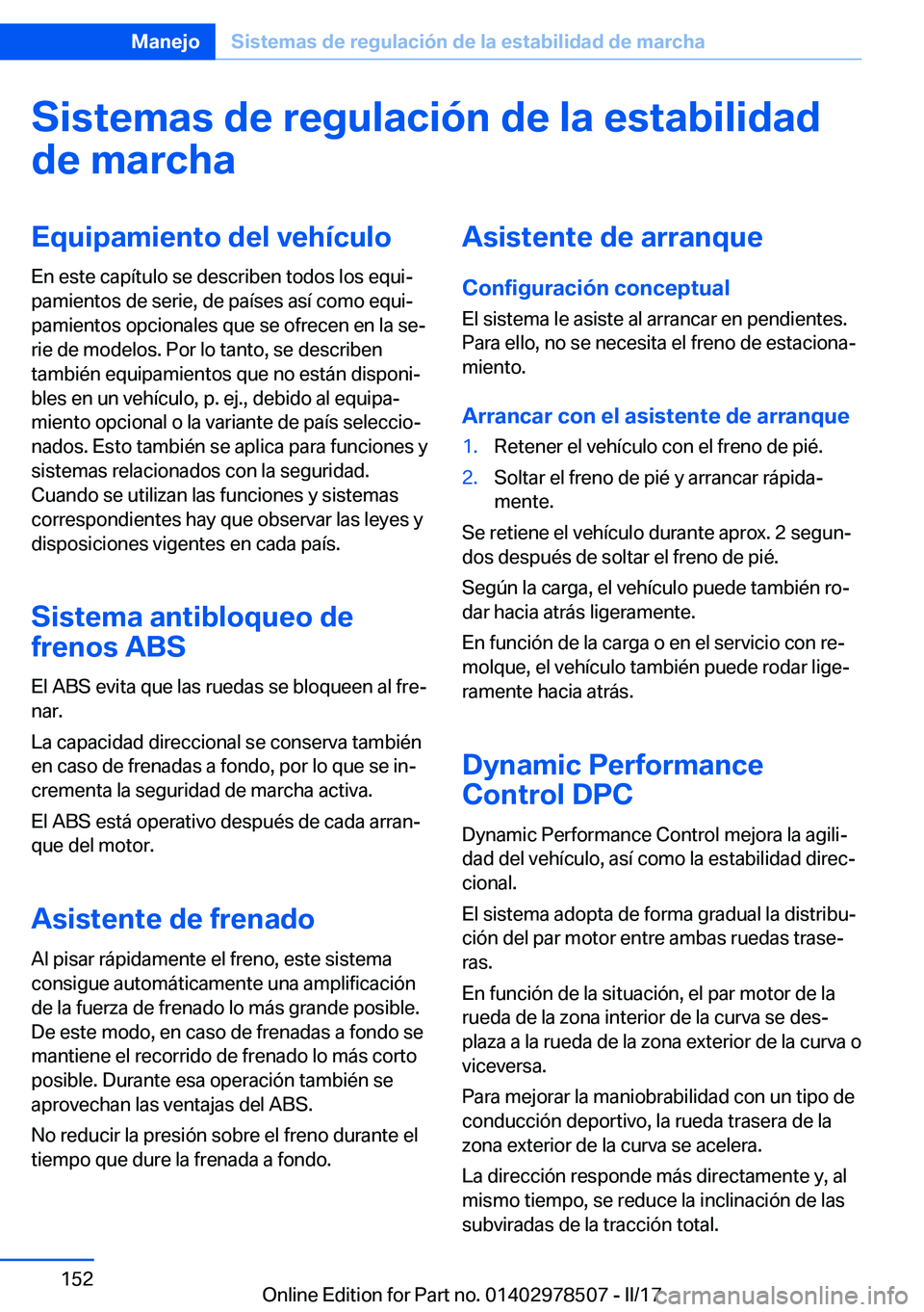 BMW X6 M 2017  Manuales de Empleo (in Spanish) �S�i�s�t�e�m�a�s��d�e��r�e�g�u�l�a�c�i�
