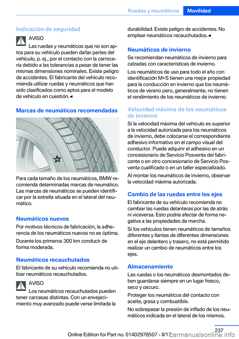 BMW X6 M 2017  Manuales de Empleo (in Spanish) �I�n�d�i�c�a�c�i�