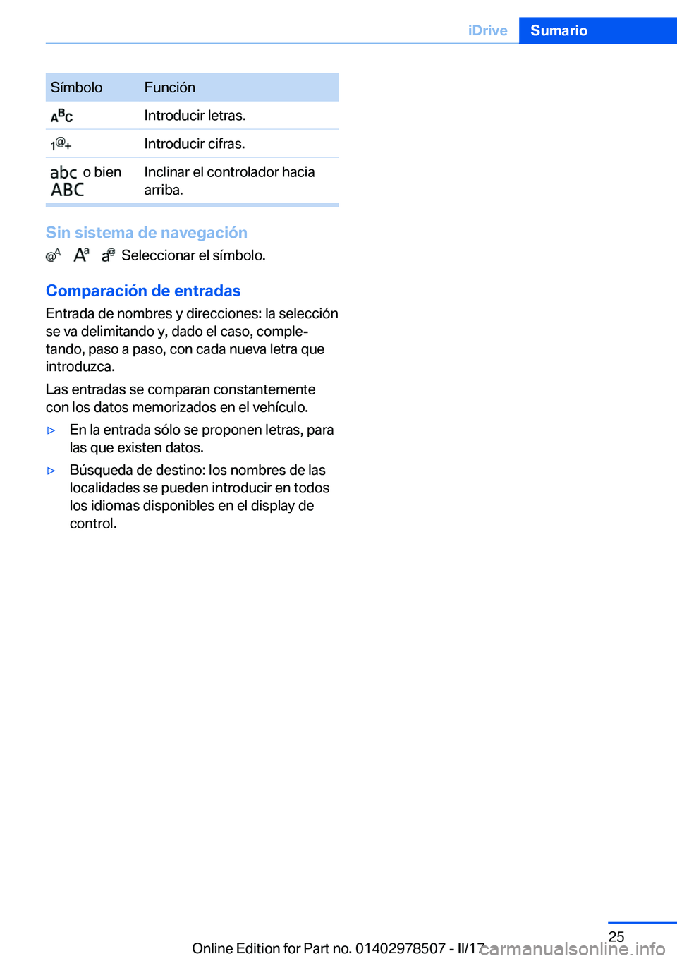 BMW X6 M 2017  Manuales de Empleo (in Spanish) �S�