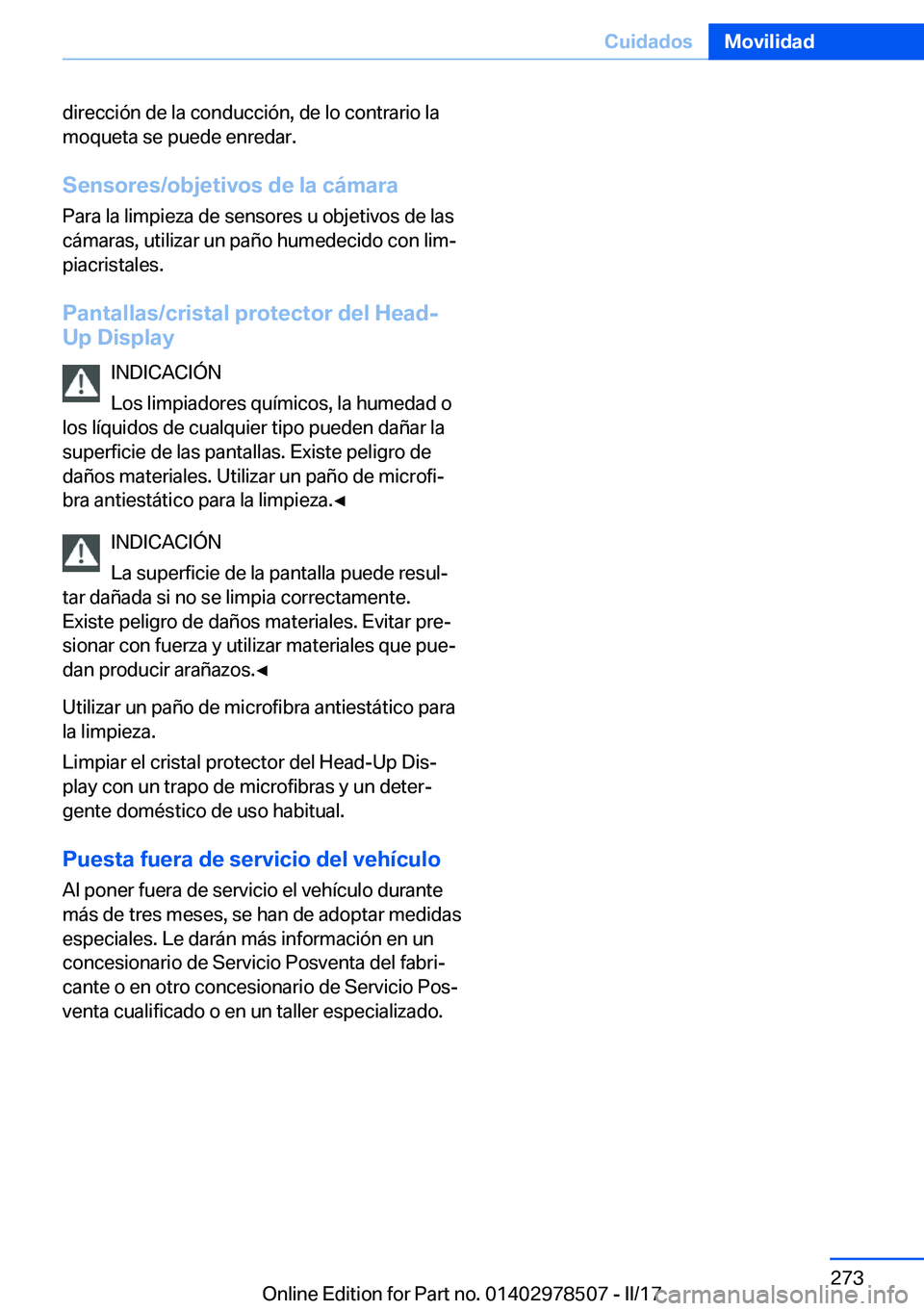 BMW X6 M 2017  Manuales de Empleo (in Spanish) �d�i�r�e�c�c�i�