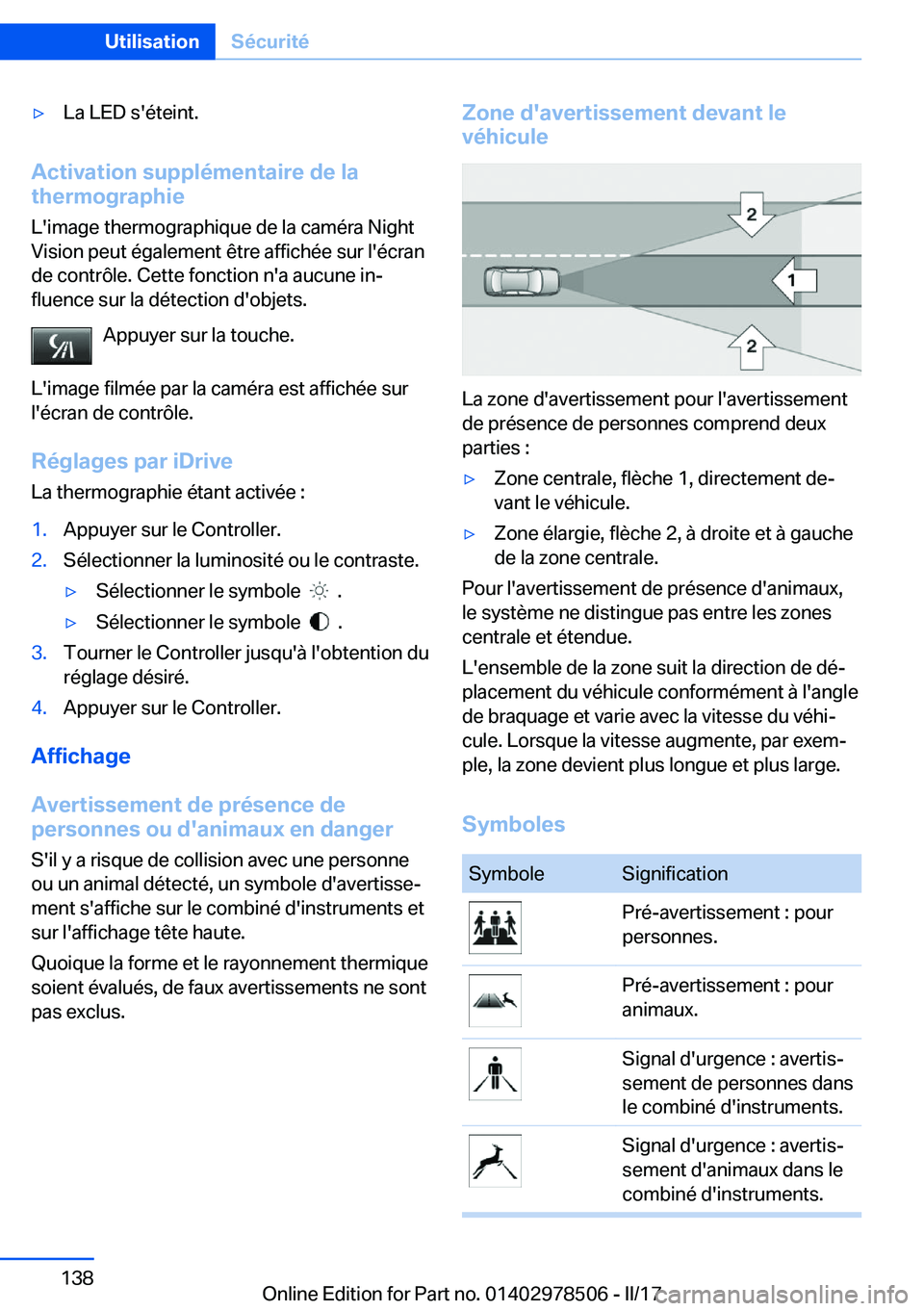 BMW X6 M 2017  Notices Demploi (in French) 'y�L�a� �L�E�D� �s�'�é�t�e�i�n�t�.
�A�c�t�i�v�a�t�i�o�n��s�u�p�p�l�é�m�e�n�t�a�i�r�e��d�e��l�a
�t�h�e�r�m�o�g�r�a�p�h�i�e
�L�'�i�m�a�g�e� �t�h�e�r�m�o�g�r�a�p�h�i�q�u�e� �d�e� �l�a� �