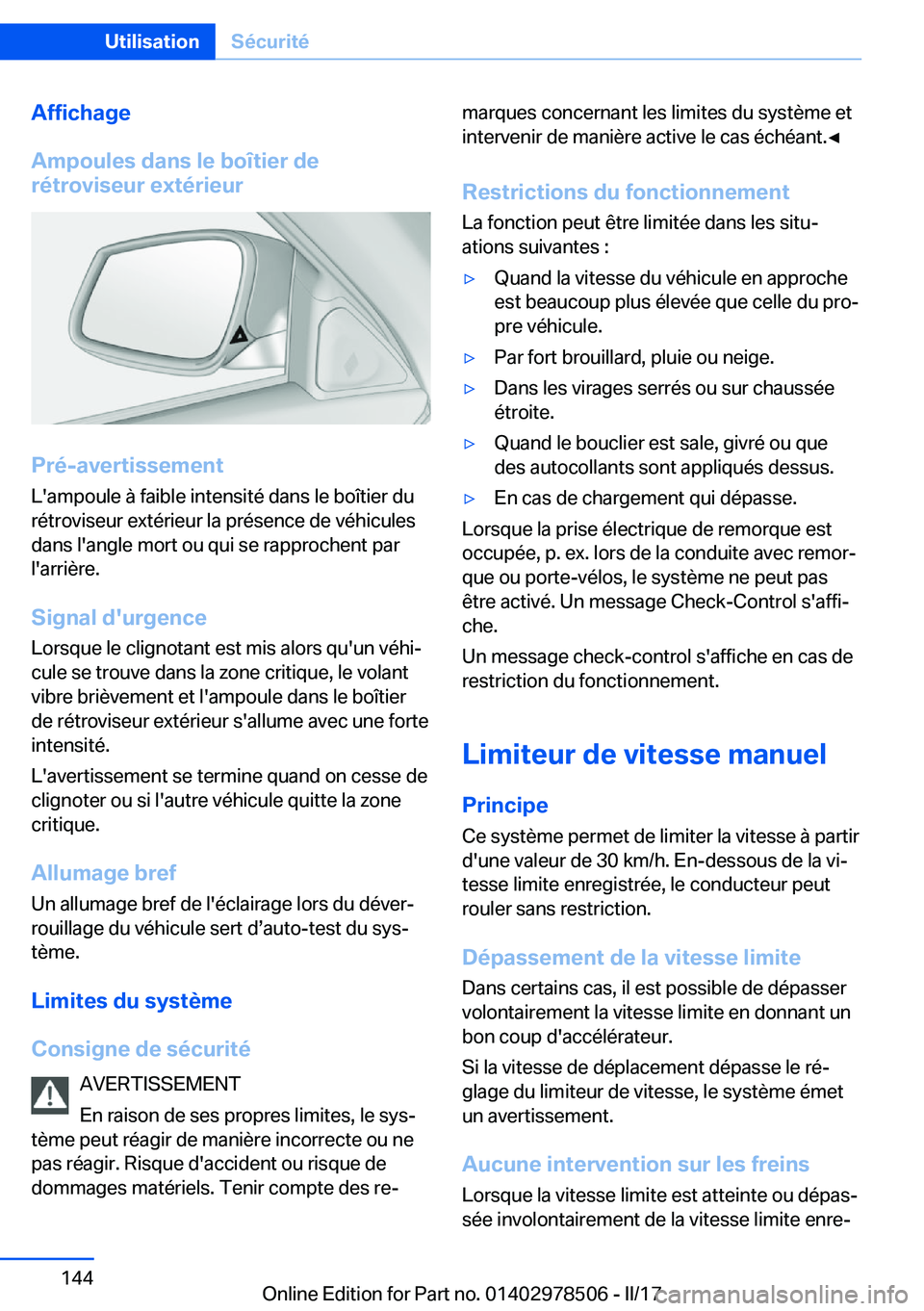 BMW X6 M 2017  Notices Demploi (in French) �A�f�f�i�c�h�a�g�e
�A�m�p�o�u�l�e�s��d�a�n�s��l�e��b�o�