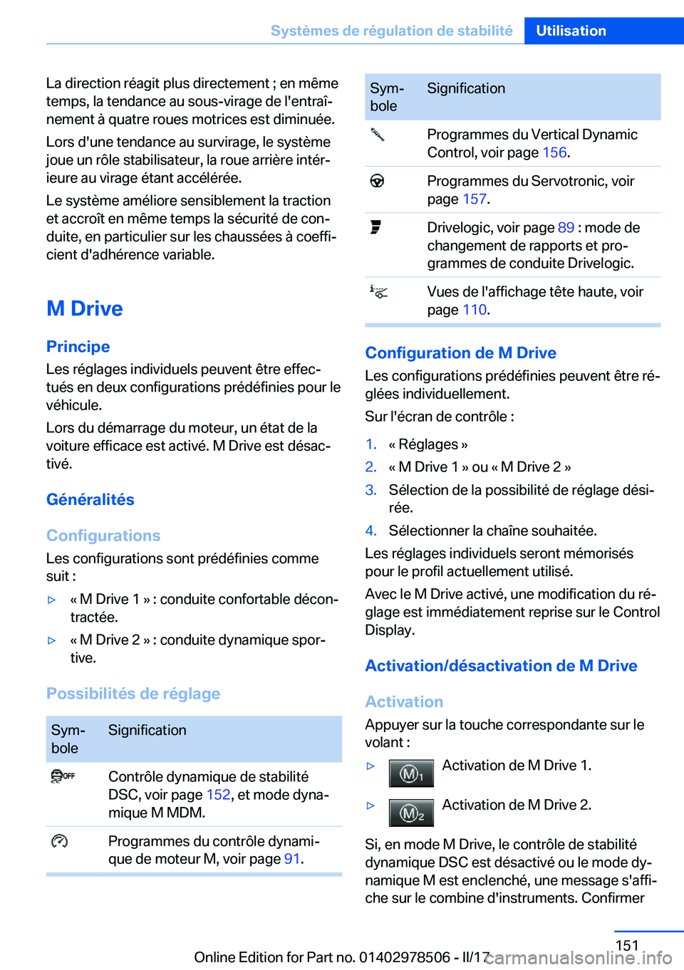 BMW X6 M 2017  Notices Demploi (in French) �L�a� �d�i�r�e�c�t�i�o�n� �r�é�a�g�i�t� �p�l�u�s� �d�i�r�e�c�t�e�m�e�n�t� �;� �e�n� �m�ê�m�e�t�e�m�p�s�,� �l�a� �t�e�n�d�a�n�c�e� �a�u� �s�o�u�s�-�v�i�r�a�g�e� �d�e� �l�'�e�n�t�r�a�îj
�n�e�m�e
