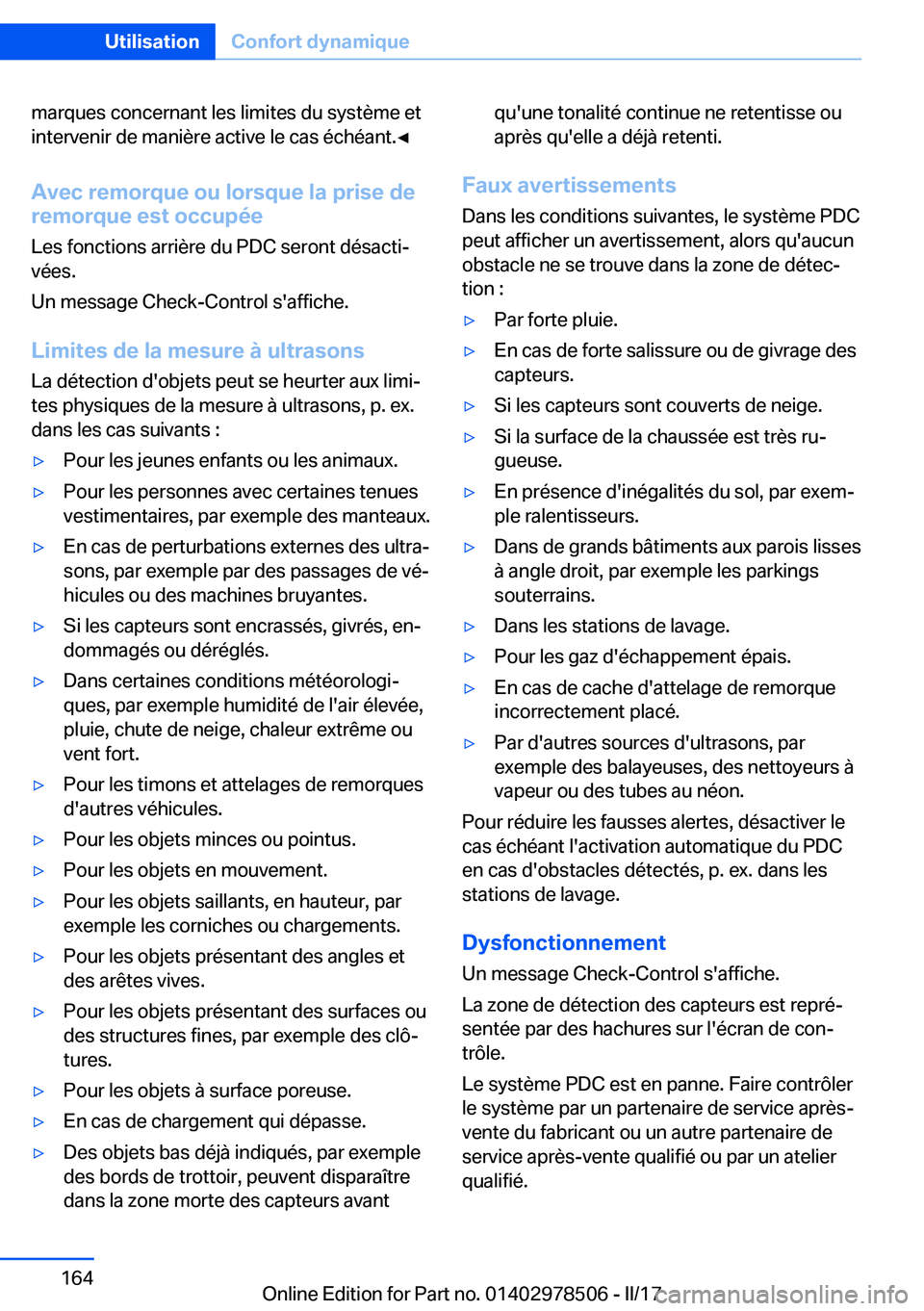 BMW X6 M 2017  Notices Demploi (in French) �m�a�r�q�u�e�s� �c�o�n�c�e�r�n�a�n�t� �l�e�s� �l�i�m�i�t�e�s� �d�u� �s�y�s�t�è�m�e� �e�t�i�n�t�e�r�v�e�n�i�r� �d�e� �m�a�n�i�è�r�e� �a�c�t�i�v�e� �l�e� �c�a�s� �é�c�h�é�a�n�t�.'