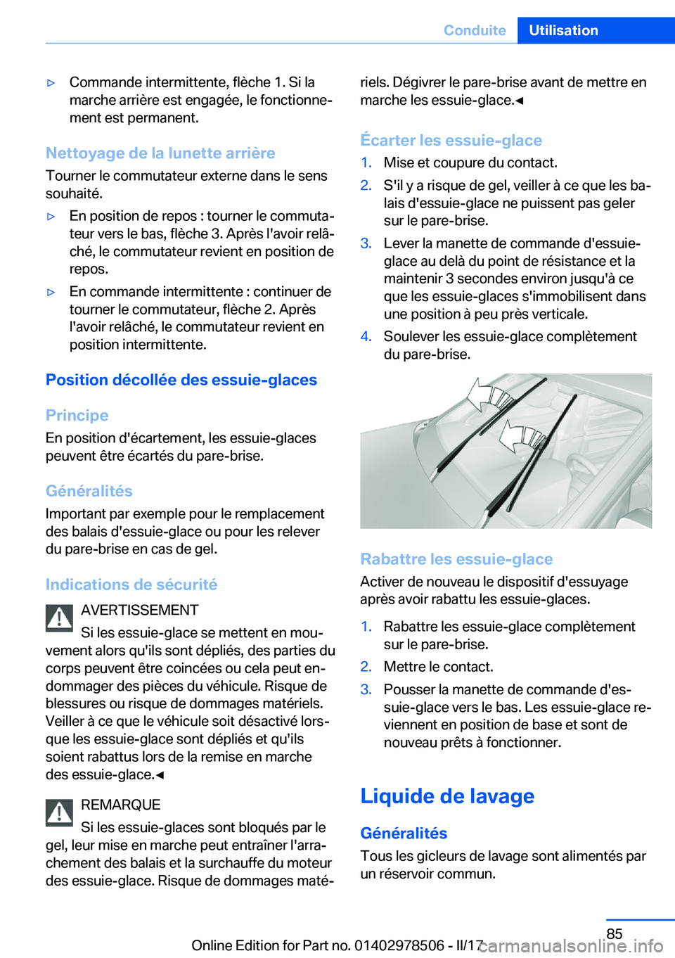 BMW X6 M 2017  Notices Demploi (in French) 'y�C�o�m�m�a�n�d�e� �i�n�t�e�r�m�i�t�t�e�n�t�e�,� �f�l�è�c�h�e� �1�.� �S�i� �l�a�m�a�r�c�h�e� �a�r�r�i�è�r�e� �e�s�t� �e�n�g�a�g�é�e�,� �l�e� �f�o�n�c�t�i�o�n�n�ej
�m�e�n�t� �e�s�t� �p�e�r�m�a