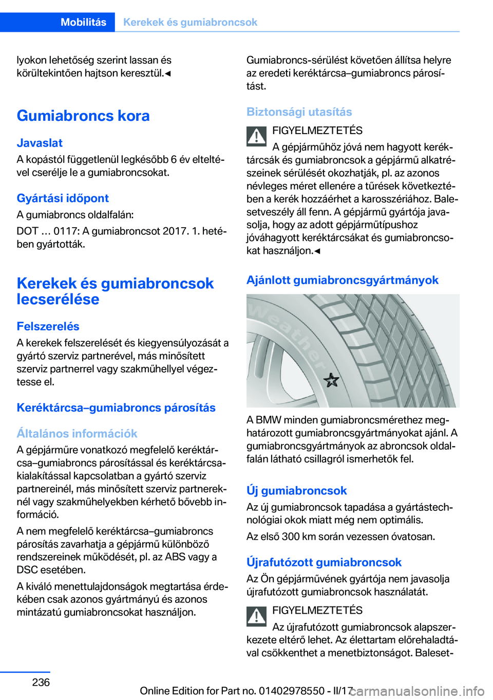 BMW X6 M 2017  Kezelési útmutató (in Hungarian) �l�y�o�k�o�n� �l�e�h�e�t�