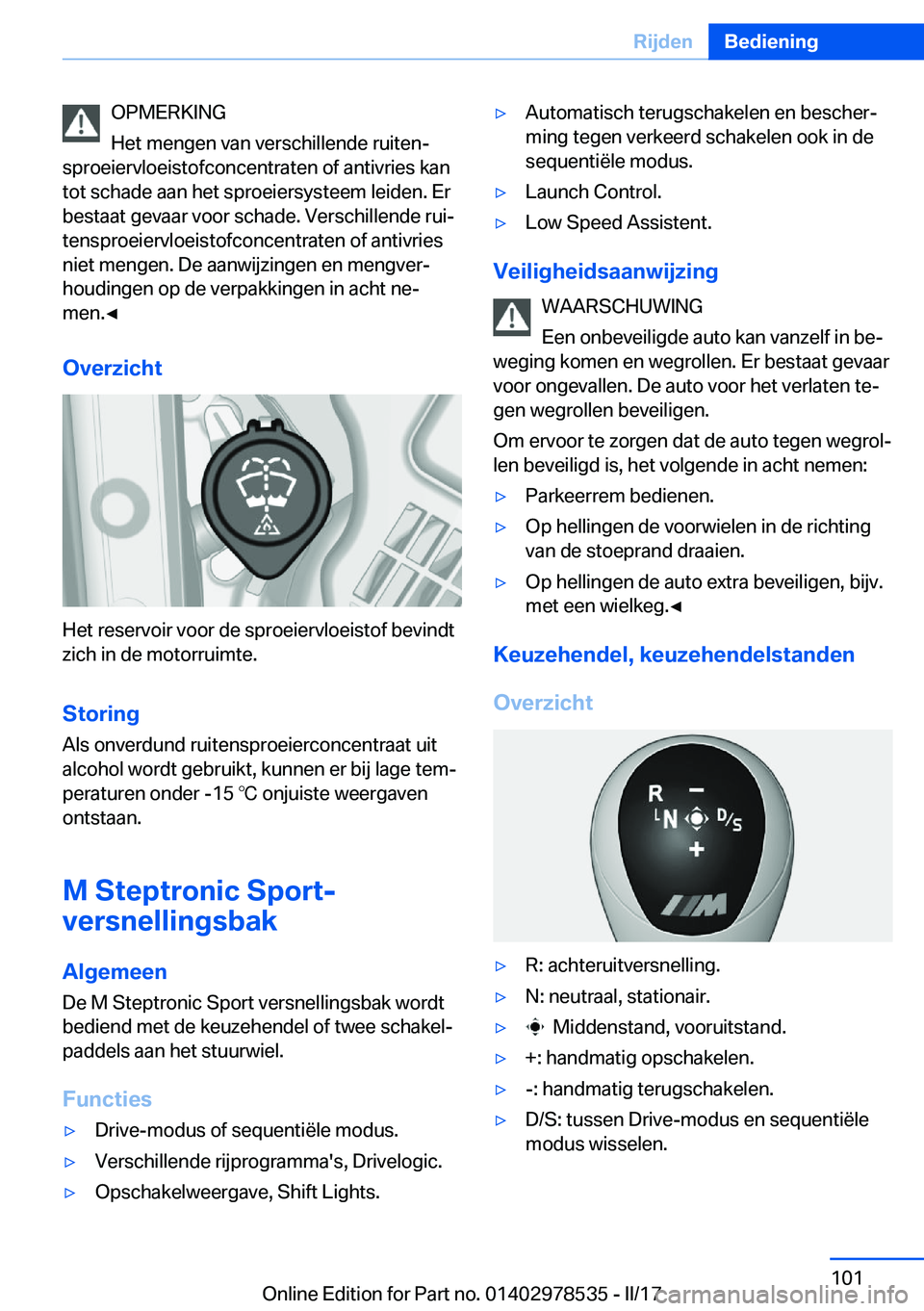 BMW X6 M 2017  Instructieboekjes (in Dutch) �O�P�M�E�R�K�I�N�G
�H�e�t� �m�e�n�g�e�n� �v�a�n� �v�e�r�s�c�h�i�l�l�e�n�d�e� �r�u�i�t�e�nj
�s�p�r�o�e�i�e�r�v�l�o�e�i�s�t�o�f�c�o�n�c�e�n�t�r�a�t�e�n� �o�f� �a�n�t�i�v�r�i�e�s� �k�a�n �t�o�t� �s�c�h�