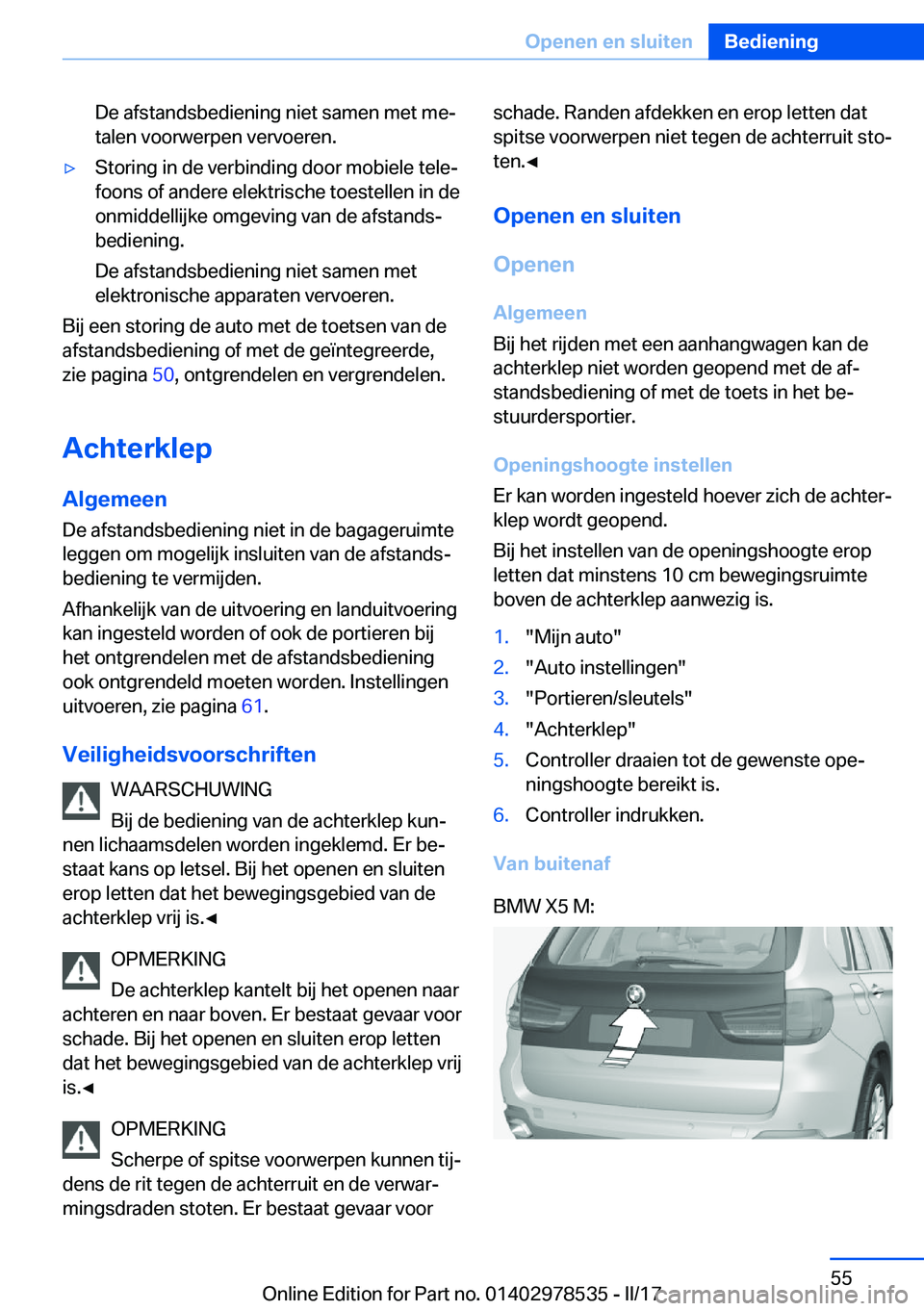 BMW X6 M 2017  Instructieboekjes (in Dutch) �D�e� �a�f�s�t�a�n�d�s�b�e�d�i�e�n�i�n�g� �n�i�e�t� �s�a�m�e�n� �m�e�t� �m�ej�t�a�l�e�n� �v�o�o�r�w�e�r�p�e�n� �v�e�r�v�o�e�r�e�n�.'y�S�t�o�r�i�n�g� �i�n� �d�e� �v�e�r�b�i�n�d�i�n�g� �d�o�o�r� �m