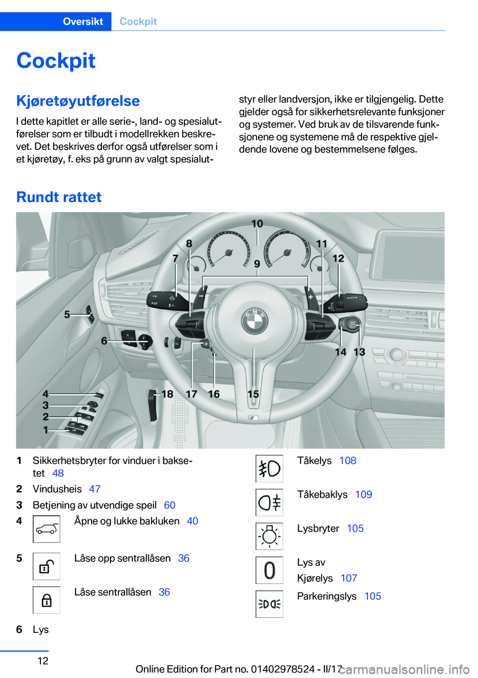 BMW X6 M 2017  InstruksjonsbØker (in Norwegian) �C�o�c�k�p�i�t�K�j�
