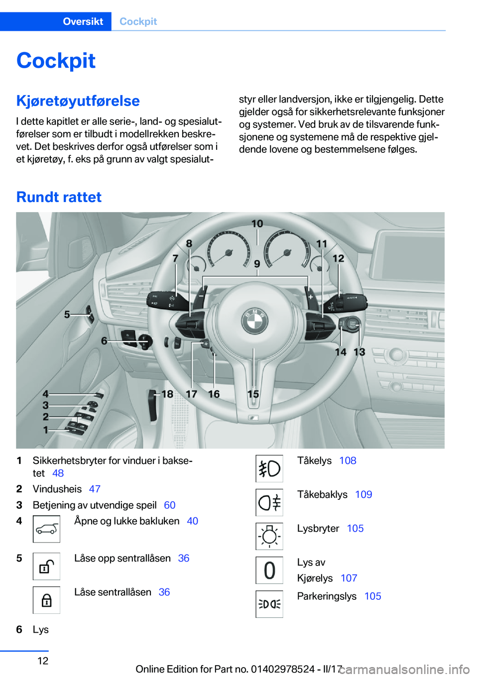 BMW X6 M 2017  InstruksjonsbØker (in Norwegian) �C�o�c�k�p�i�t�K�j�