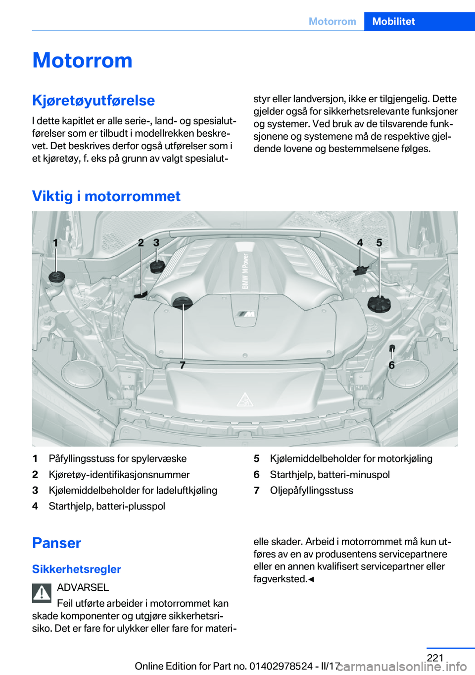 BMW X6 M 2017  InstruksjonsbØker (in Norwegian) �M�o�t�o�r�r�o�m�K�j�