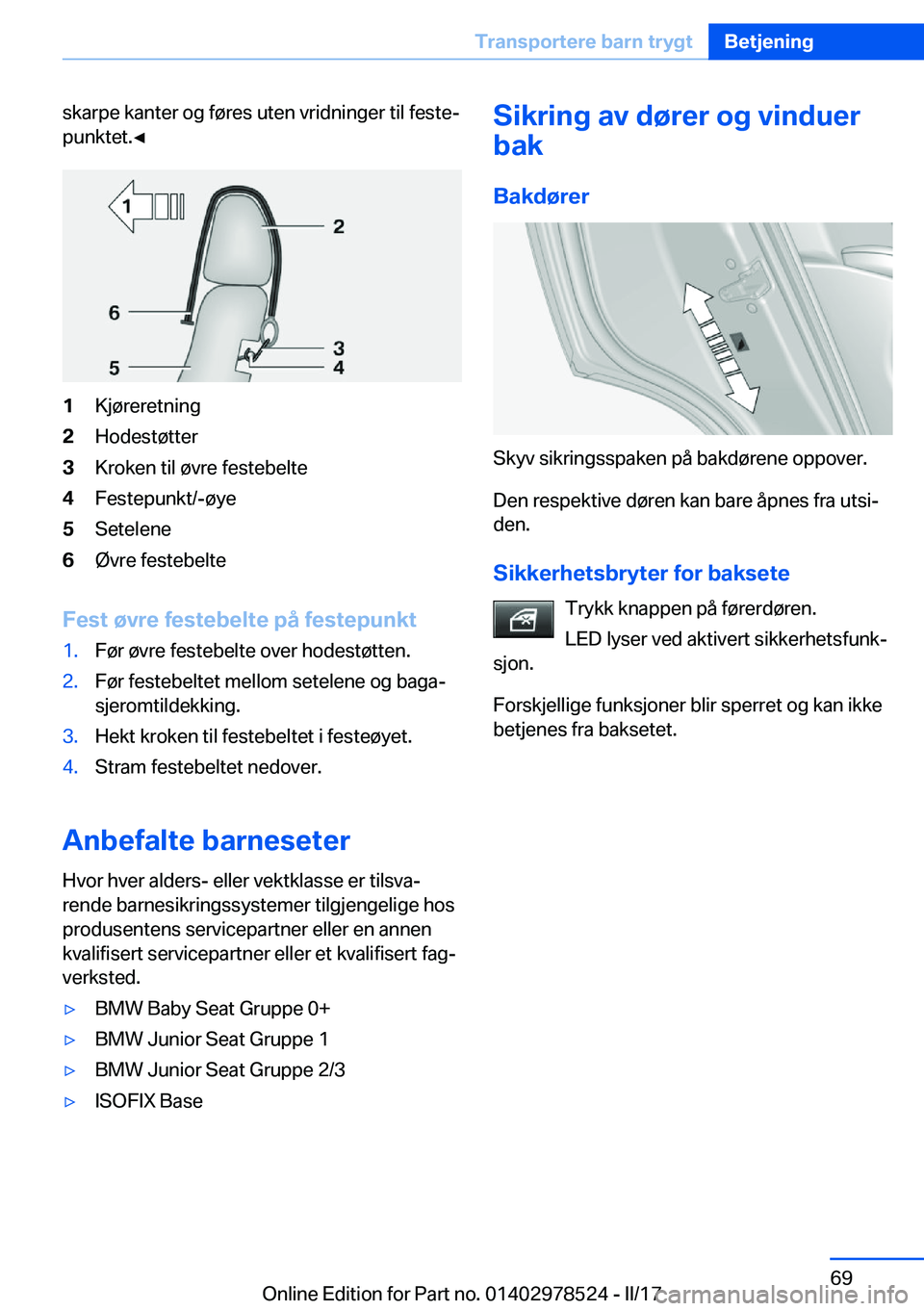 BMW X6 M 2017  InstruksjonsbØker (in Norwegian) �s�k�a�r�p�e� �k�a�n�t�e�r� �o�g� �f�