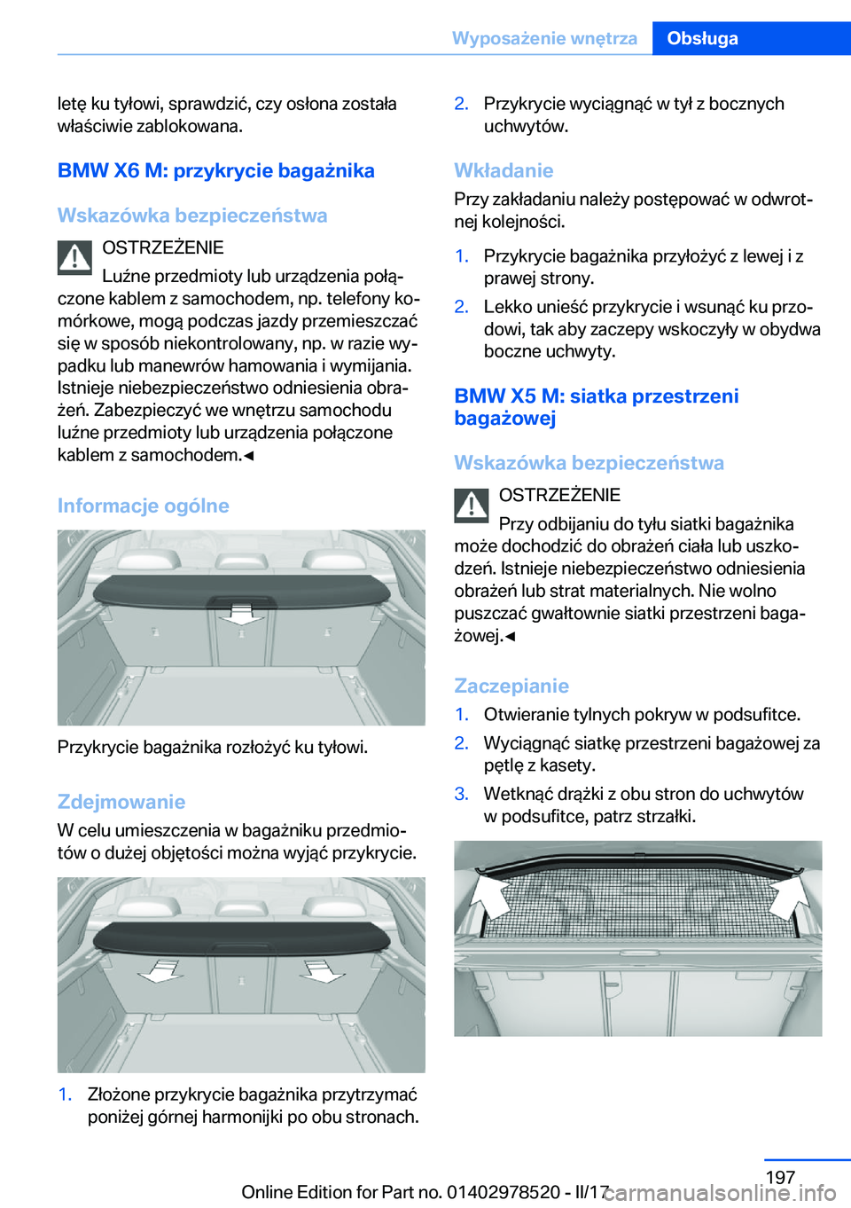 BMW X6 M 2017  Instrukcja obsługi (in Polish) �l�e�t�