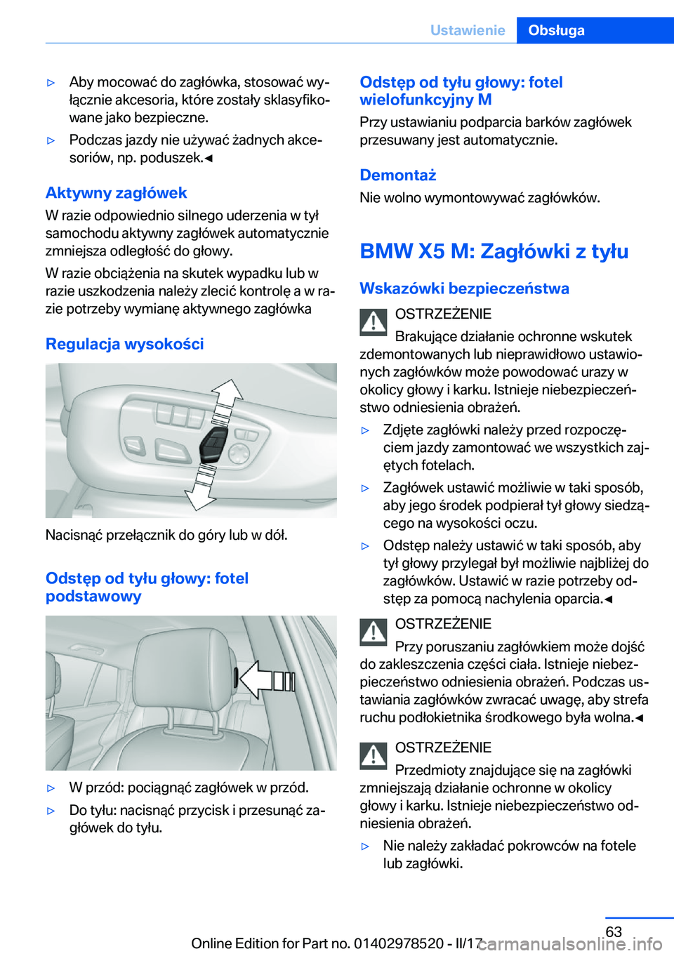BMW X6 M 2017  Instrukcja obsługi (in Polish) 'y�A�b�y� �m�o�c�o�w�a�