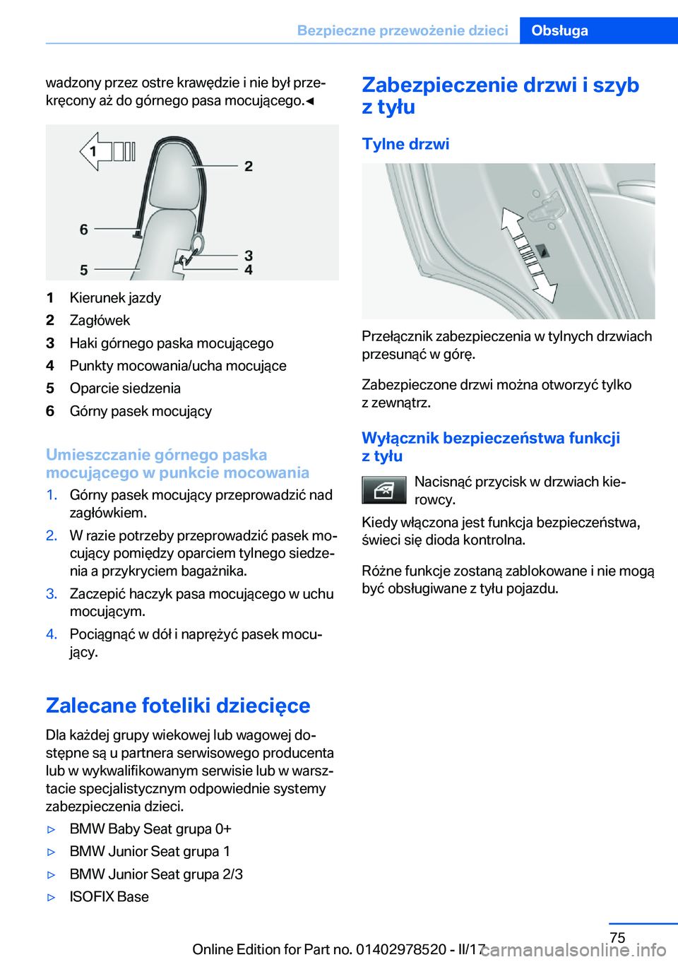 BMW X6 M 2017  Instrukcja obsługi (in Polish) �w�a�d�z�o�n�y� �p�r�z�e�z� �o�s�t�r�e� �k�r�a�w�