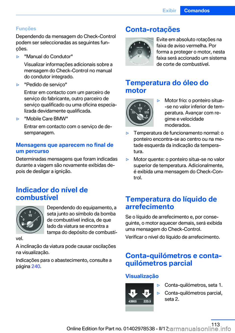 BMW X6 M 2017  Manual do condutor (in Portuguese) �F�u�n�