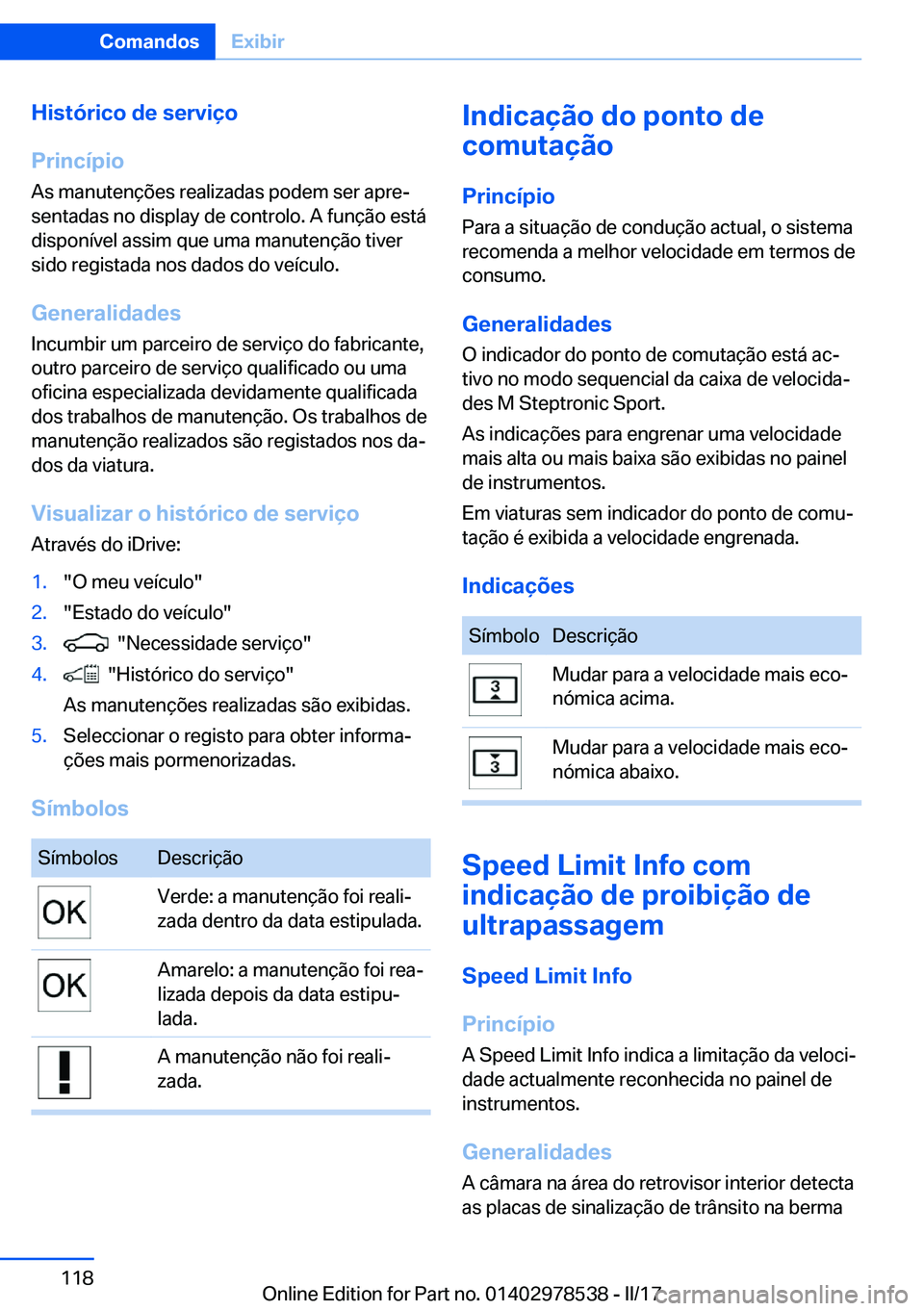 BMW X6 M 2017  Manual do condutor (in Portuguese) �H�i�s�t�