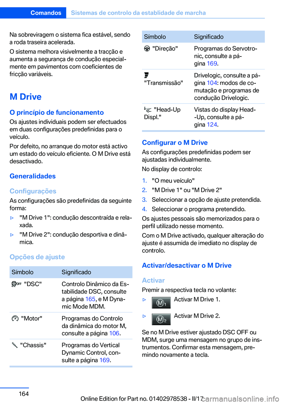 BMW X6 M 2017  Manual do condutor (in Portuguese) �N�a� �s�o�b�r�e�v�i�r�a�g�e�m� �o� �s�i�s�t�e�m�a� �f�i�c�a� �e�s�t�á�v�e�l�,� �s�e�n�d�o�a� �r�o�d�a� �t�r�a�s�e�i�r�a� �a�c�e�l�e�r�a�d�a�.
�O� �s�i�s�t�e�m�a� �m�e�l�h�o�r�a� �v�i�s�i�v�e�l�m�e�n