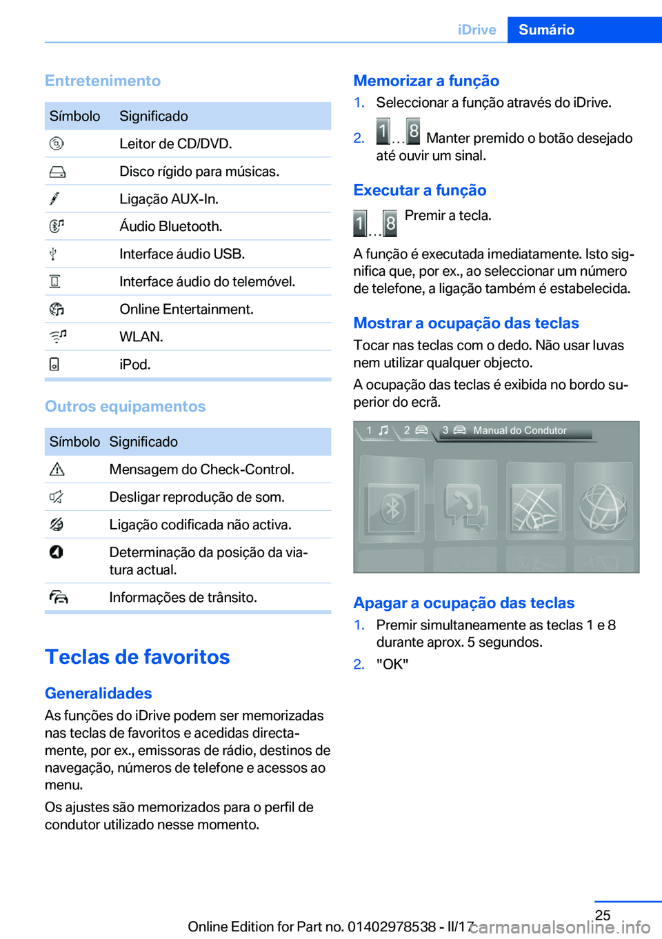 BMW X6 M 2017  Manual do condutor (in Portuguese) �E�n�t�r�e�t�e�n�i�m�e�n�t�o�S�