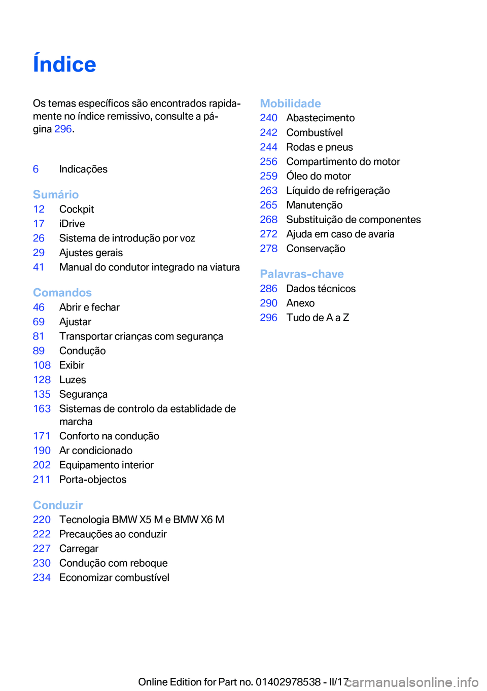 BMW X6 M 2017  Manual do condutor (in Portuguese) �