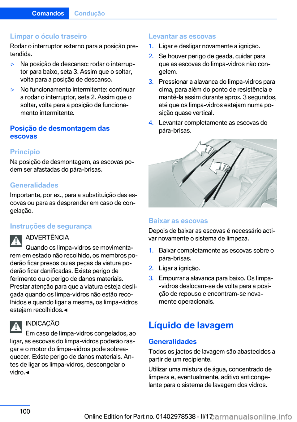 BMW X6 M 2017  Manual do condutor (in Portuguese) �L�i�m�p�a�r��o��