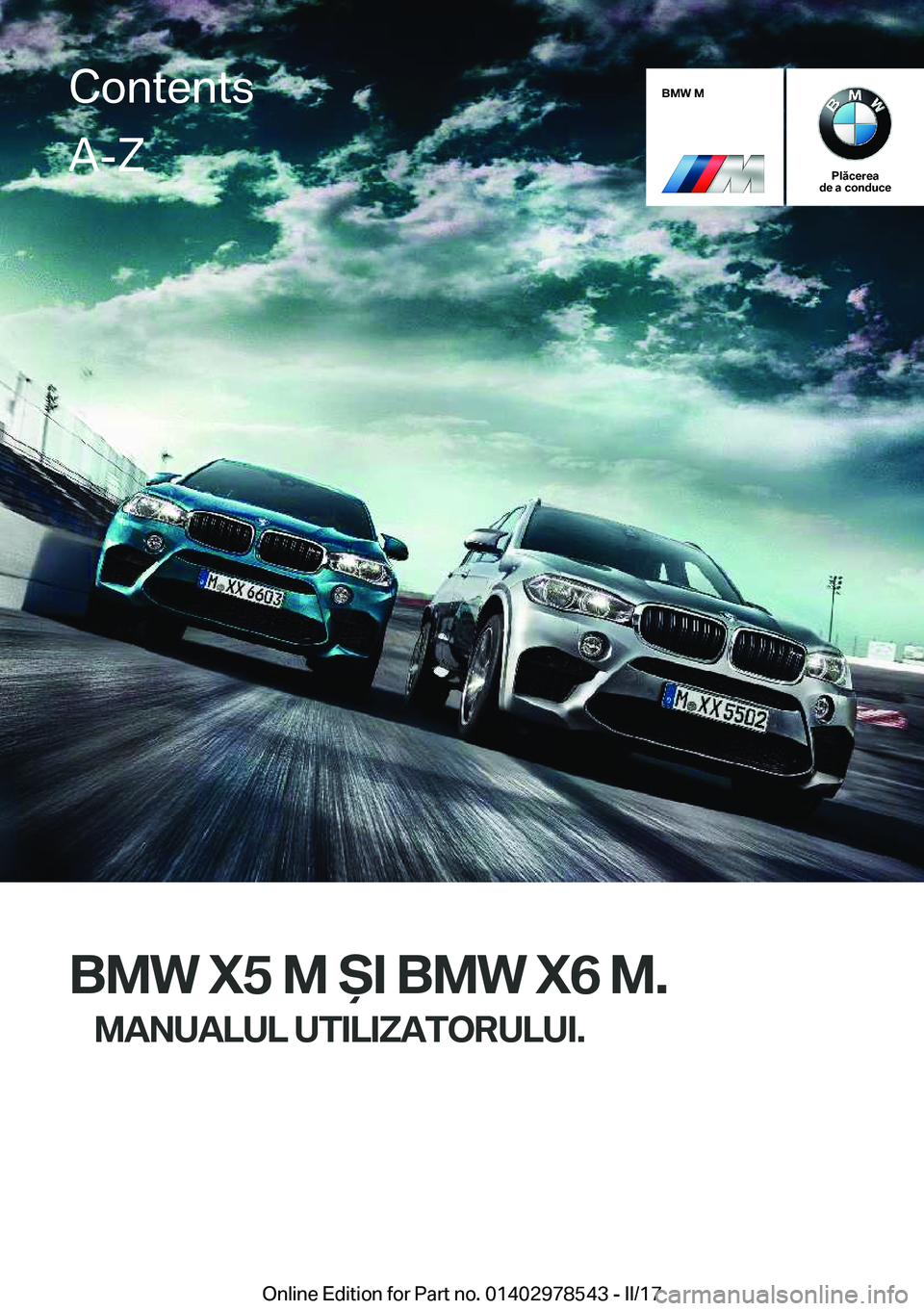 BMW X6 M 2017  Ghiduri De Utilizare (in Romanian) �B�M�W��M
�P�l�