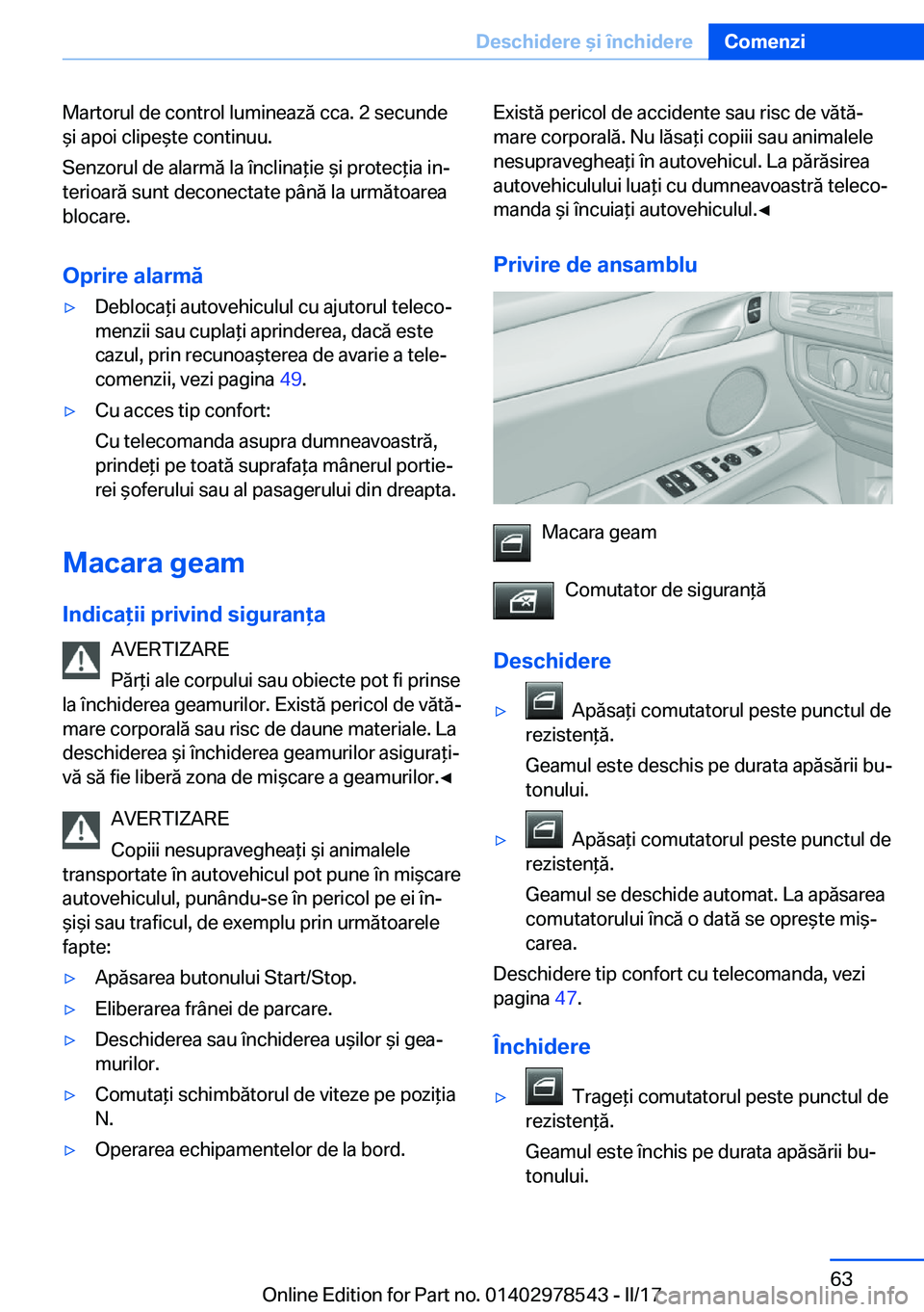 BMW X6 M 2017  Ghiduri De Utilizare (in Romanian) �M�a�r�t�o�r�u�l� �d�e� �c�o�n�t�r�o�l� �l�u�m�i�n�e�a�z�