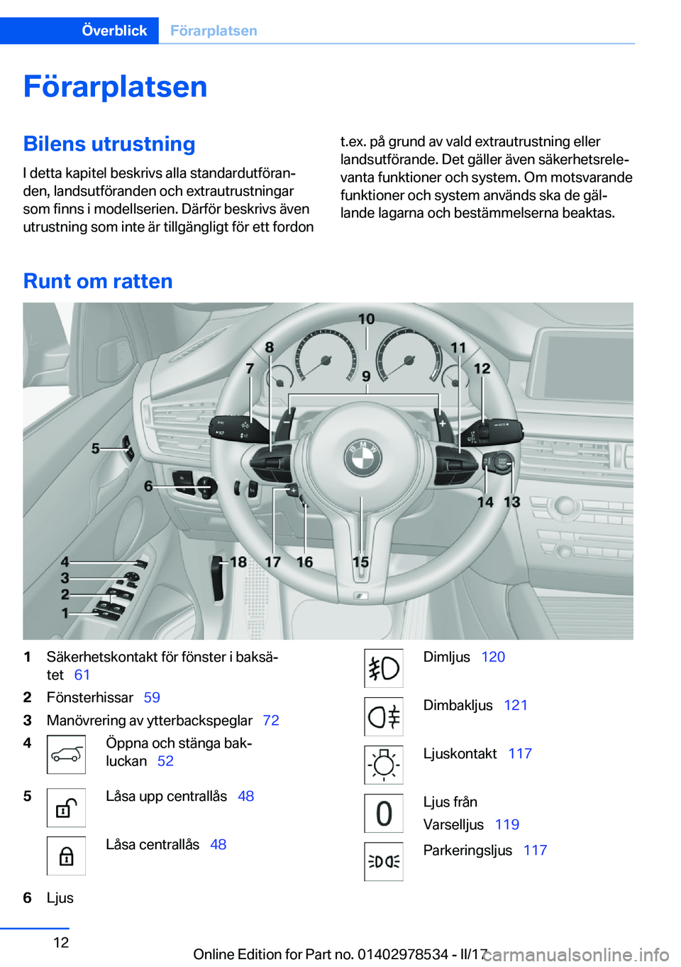 BMW X6 M 2017  InstruktionsbÖcker (in Swedish) �F�