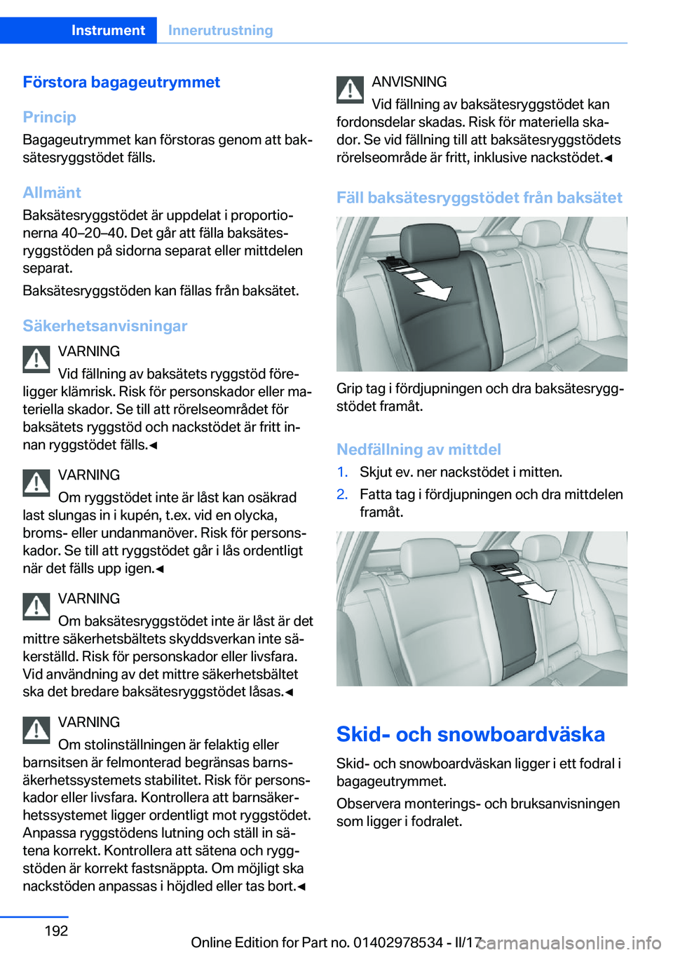 BMW X6 M 2017  InstruktionsbÖcker (in Swedish) �F�
