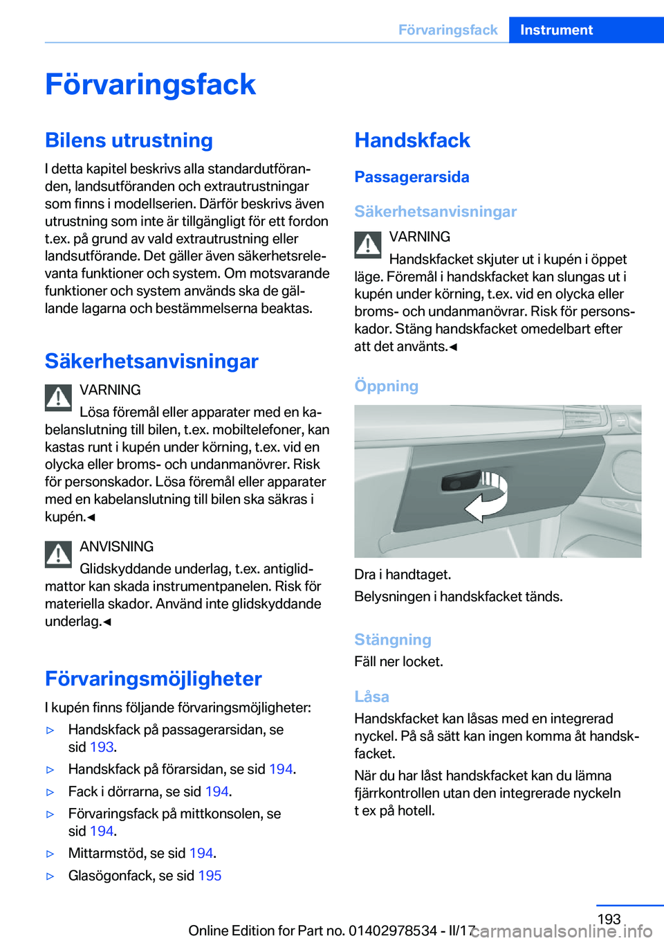 BMW X6 M 2017  InstruktionsbÖcker (in Swedish) �F�