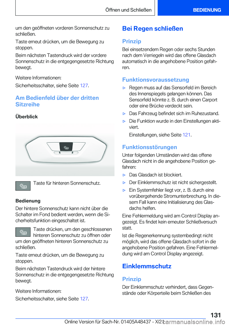 BMW X7 2022  Betriebsanleitungen (in German) �u�m��d�e�n��g�e�
