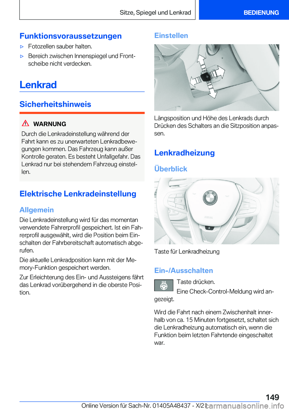 BMW X7 2022  Betriebsanleitungen (in German) �F�u�n�k�t�i�o�n�s�v�o�r�a�u�s�s�e�t�z�u�n�g�e�nx�F�o�t�o�z�e�l�l�e�n��s�a�u�b�e�r��h�a�l�t�e�n�.x�B�e�r�e�i�c�h��z�w�i�s�c�h�e�n��I�n�n�e�n�s�p�i�e�g�e�l��u�n�d��F�r�o�n�tj
�s�c�h�e�i�b�e��