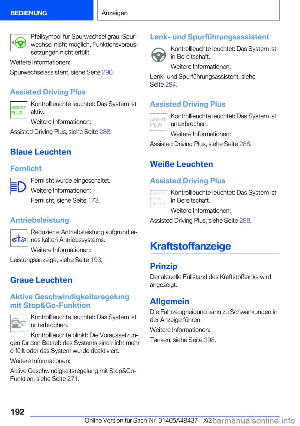 BMW X7 2022  Betriebsanleitungen (in German) �P�f�e�i�l�s�y�m�b�o�l��f�