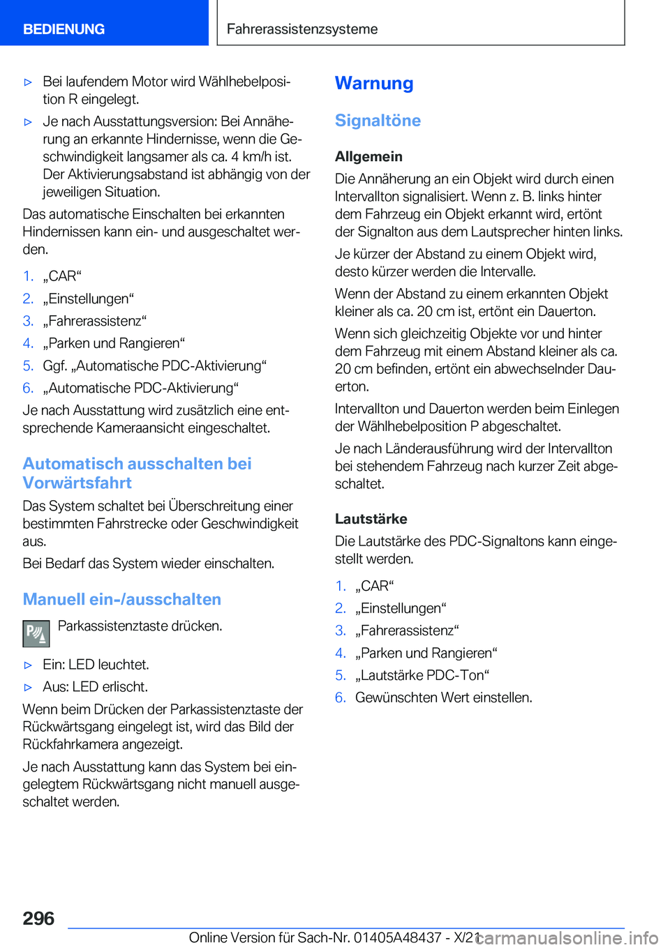 BMW X7 2022  Betriebsanleitungen (in German) x�B�e�i��l�a�u�f�e�n�d�e�m��M�o�t�o�r��w�i�r�d��W�