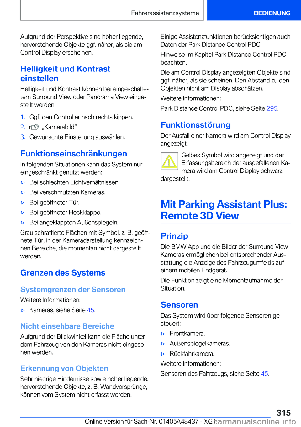 BMW X7 2022  Betriebsanleitungen (in German) �A�u�f�g�r�u�n�d��d�e�r��P�e�r�s�p�e�k�t�i�v�e��s�i�n�d��h�
