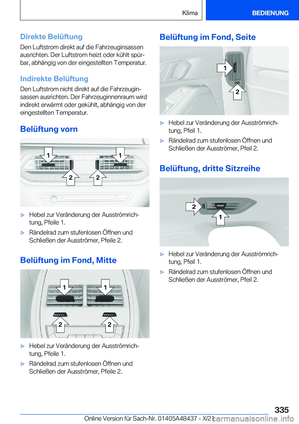 BMW X7 2022  Betriebsanleitungen (in German) �D�i�r�e�k�t�e��B�e�l�