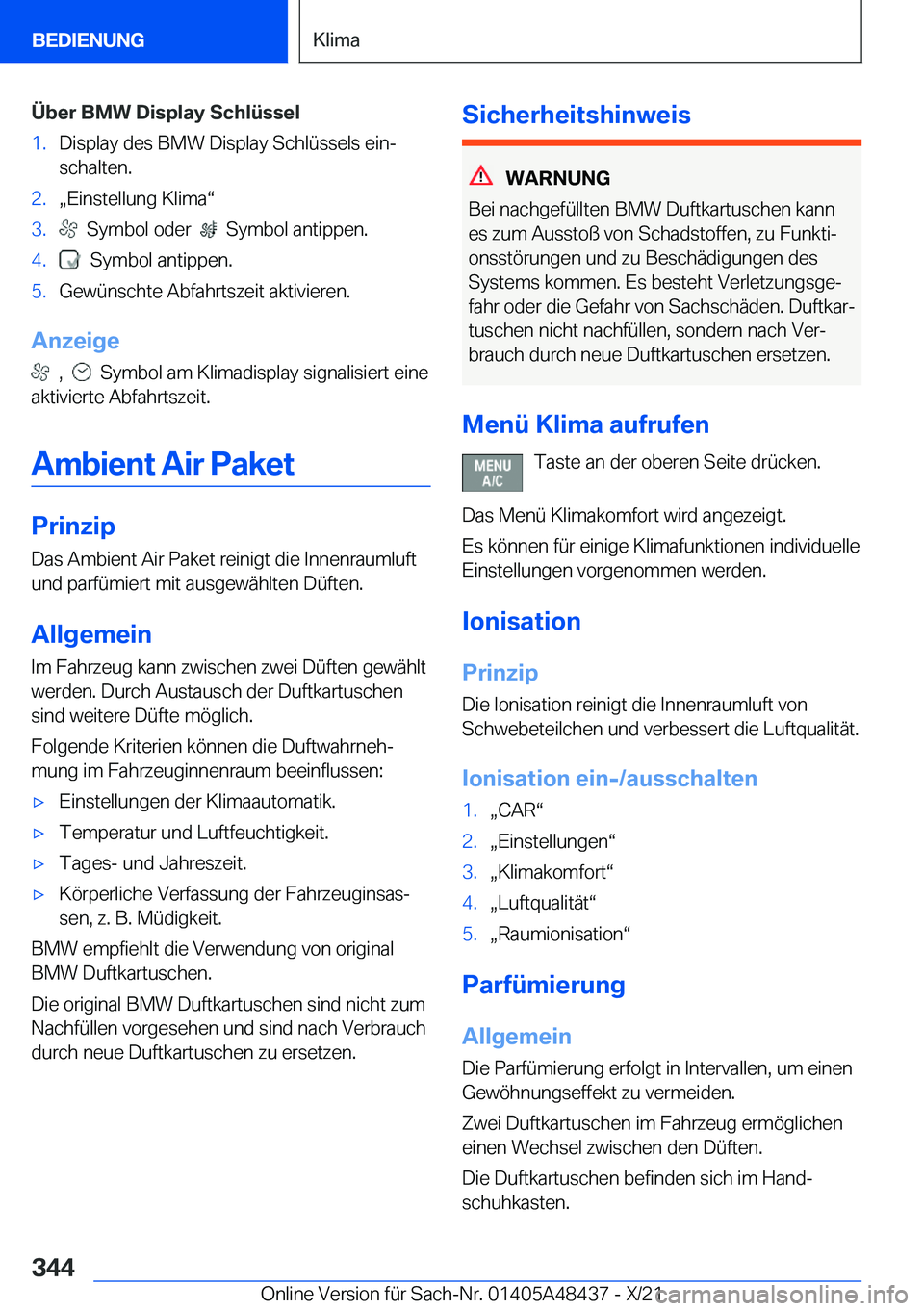 BMW X7 2022  Betriebsanleitungen (in German) �
