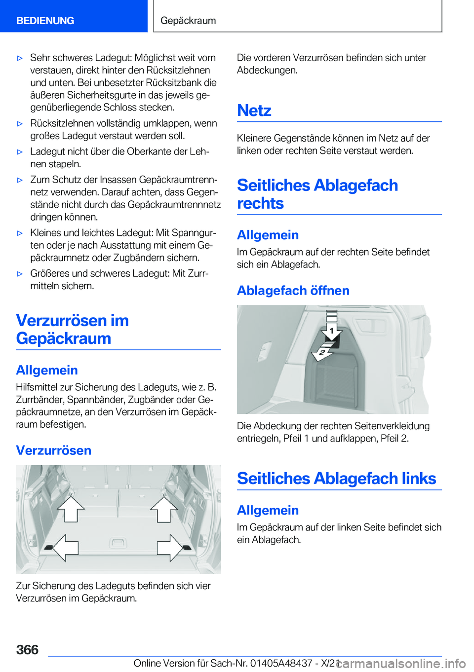BMW X7 2022  Betriebsanleitungen (in German) x�S�e�h�r��s�c�h�w�e�r�e�s��L�a�d�e�g�u�t�:��M�
