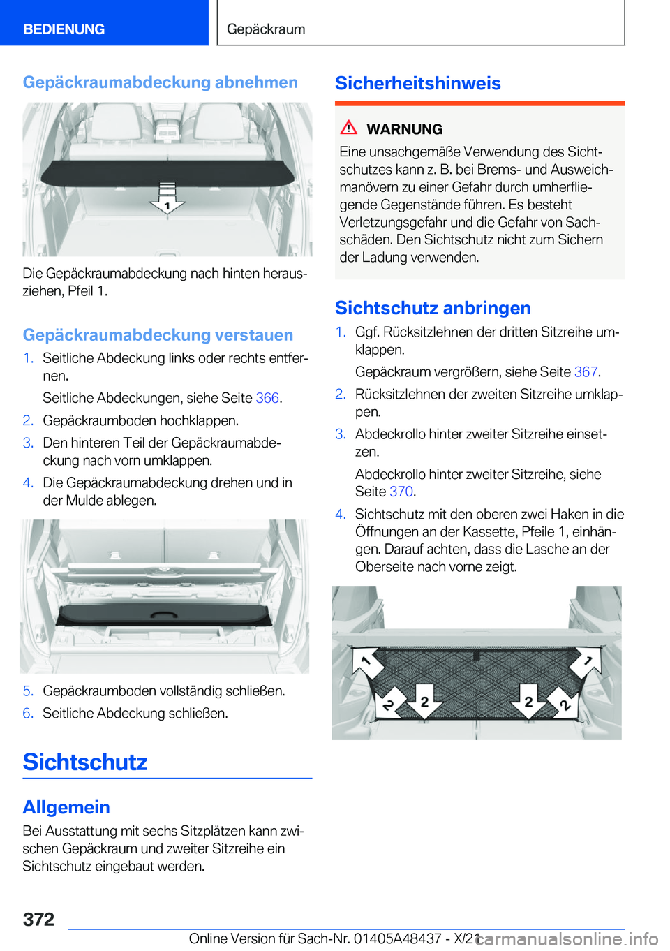 BMW X7 2022  Betriebsanleitungen (in German) �G�e�p�