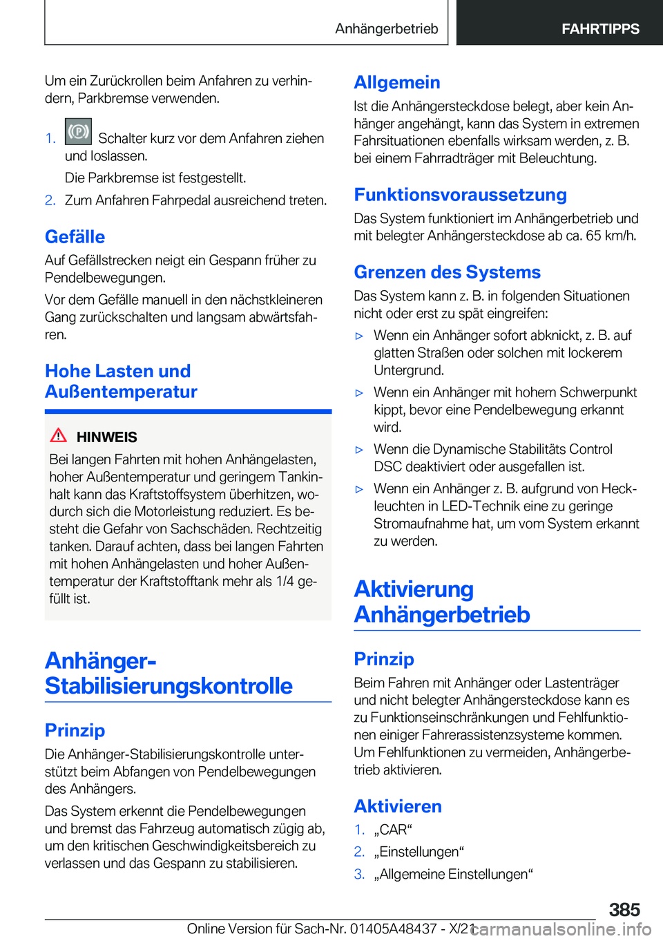 BMW X7 2022  Betriebsanleitungen (in German) �U�m��e�i�n��Z�u�r�