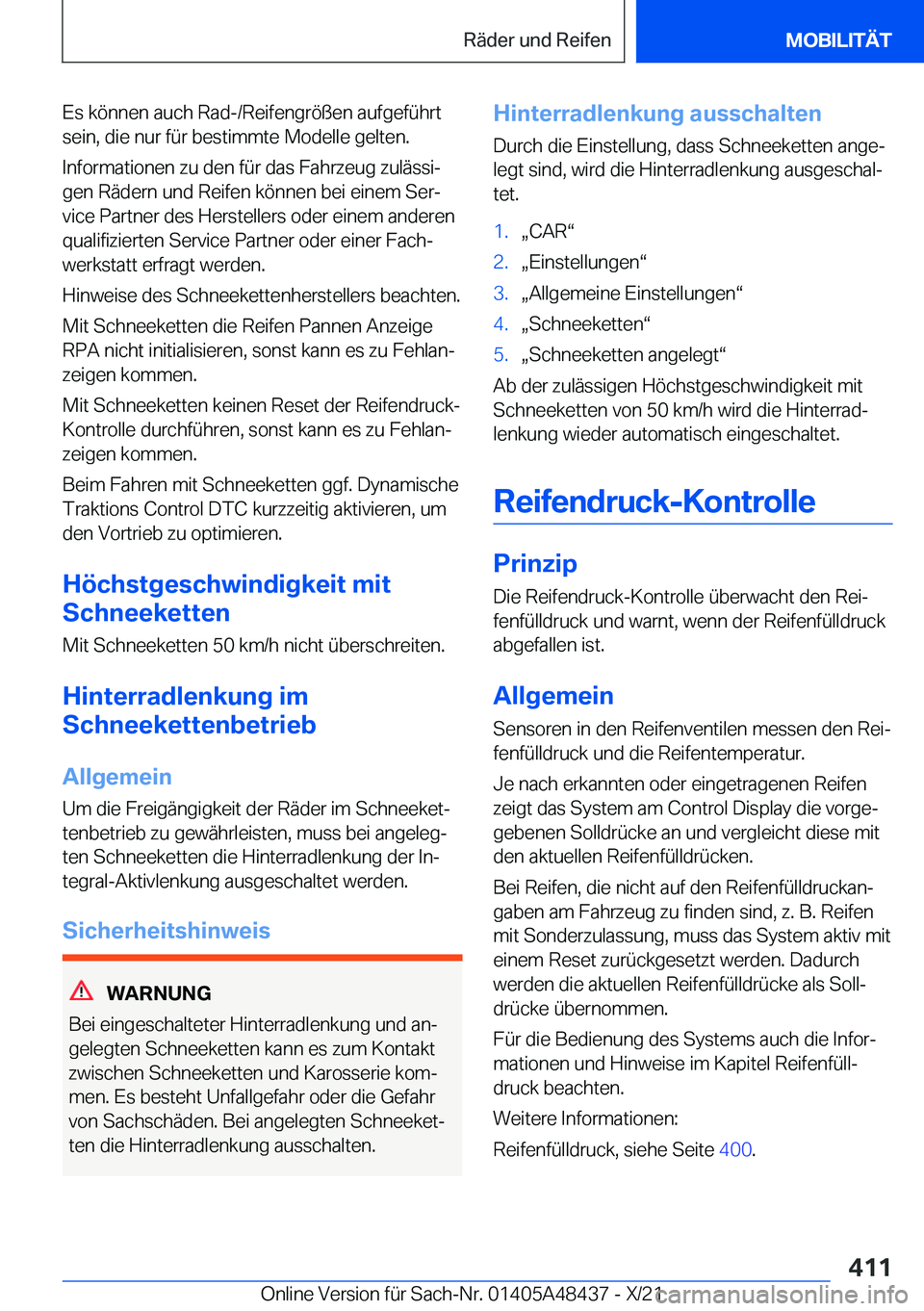 BMW X7 2022  Betriebsanleitungen (in German) �E�s��k�