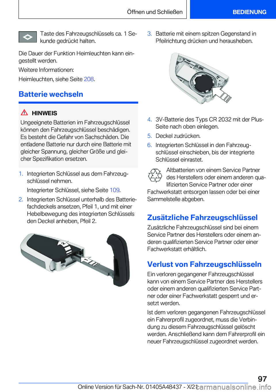 BMW X7 2022  Betriebsanleitungen (in German) �T�a�s�t�e��d�e�s��F�a�h�r�z�e�u�g�s�c�h�l�