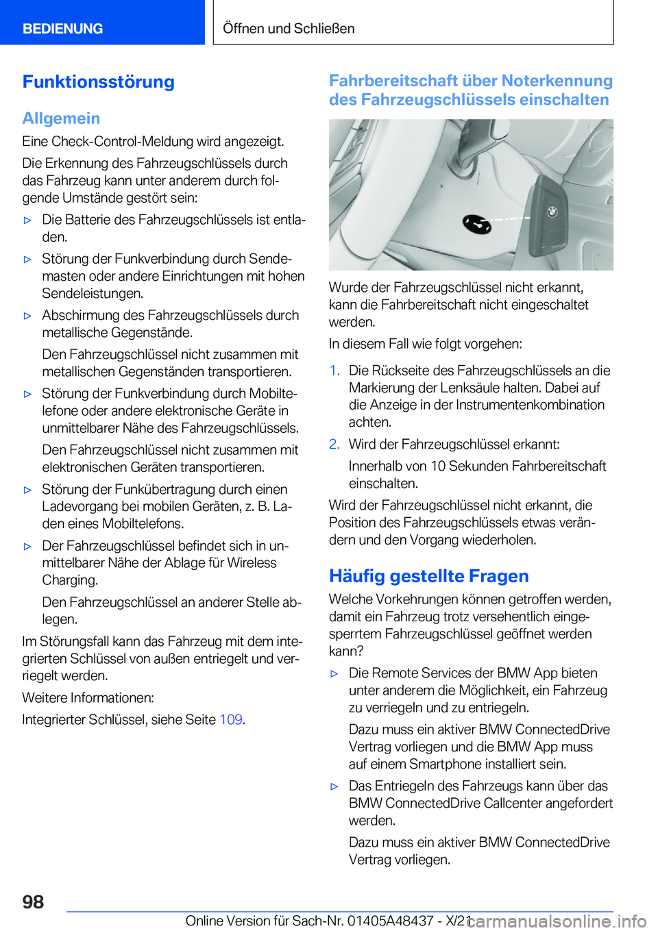 BMW X7 2022  Betriebsanleitungen (in German) �F�u�n�k�t�i�o�n�s�s�t�